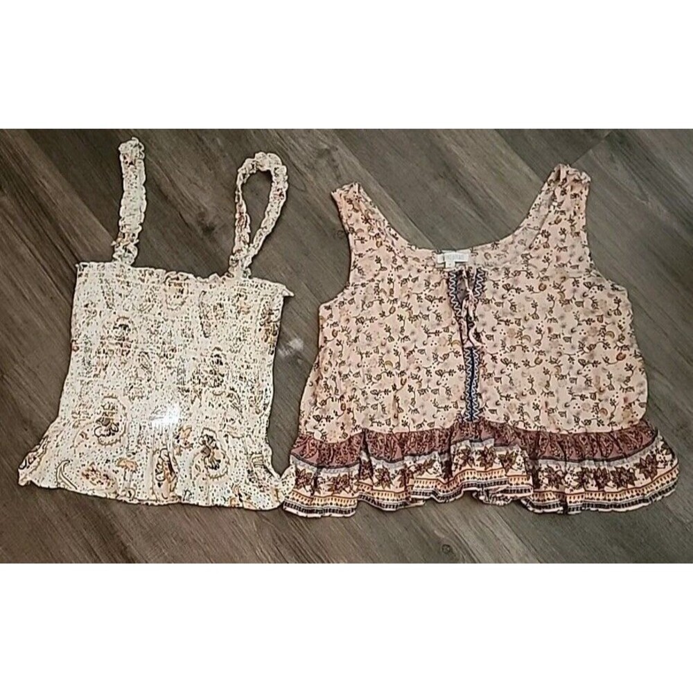 Patrons Of Peace Womens Medium Tops Lot Of 2 Sleevless Floral Boho Cottage Core - Picture 12 of 16